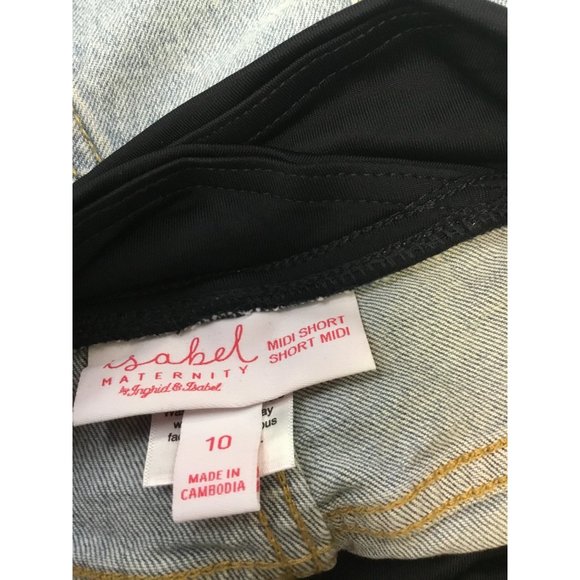 Over Belly Midi Maternity Jean Shorts - Isabel Maternity by Ingrid & Isabel size - Picture 5 of 6